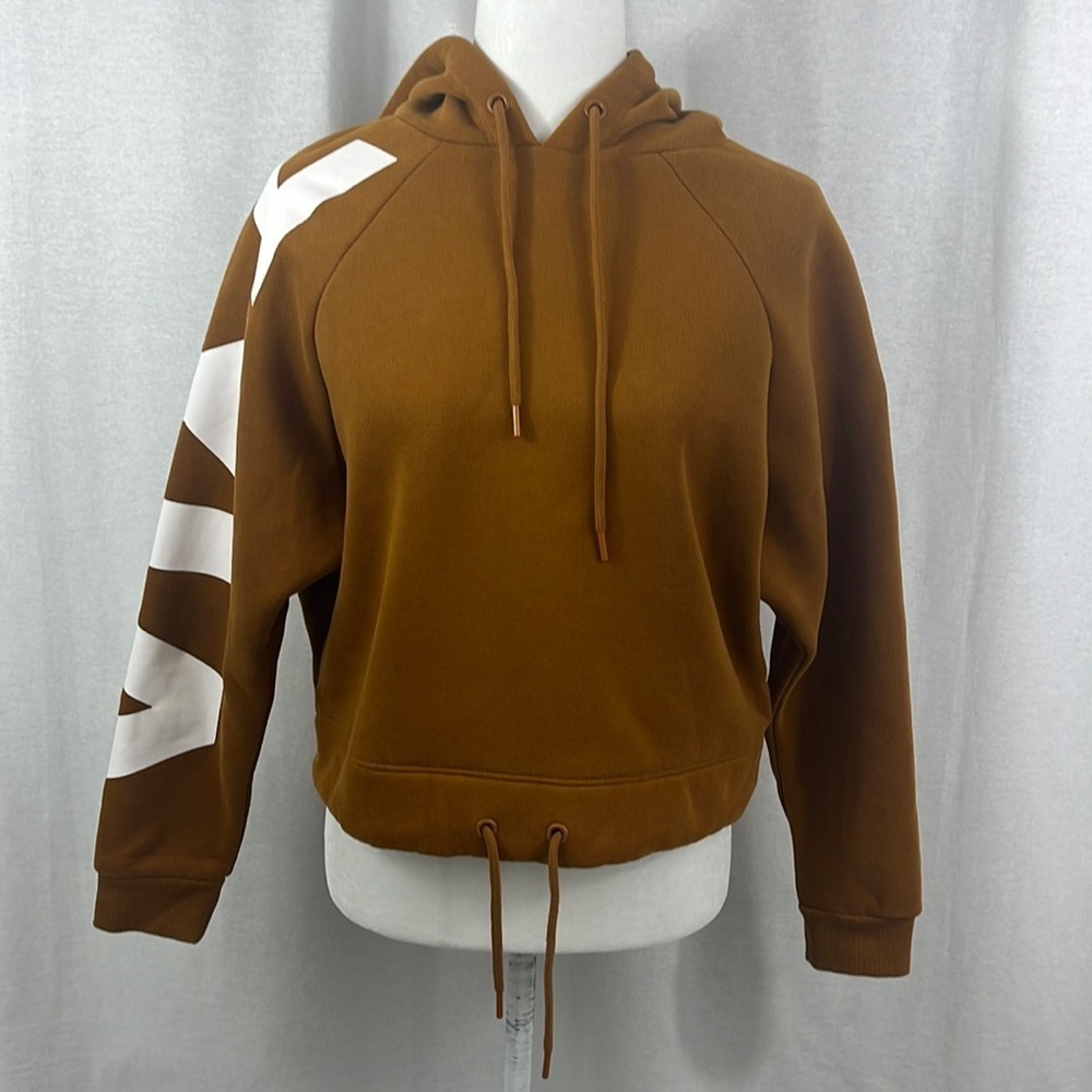 Zyia Camel Zyia Logo Sleeve Hoodie Drawstring Womens M Outdoor Gorpcore Street